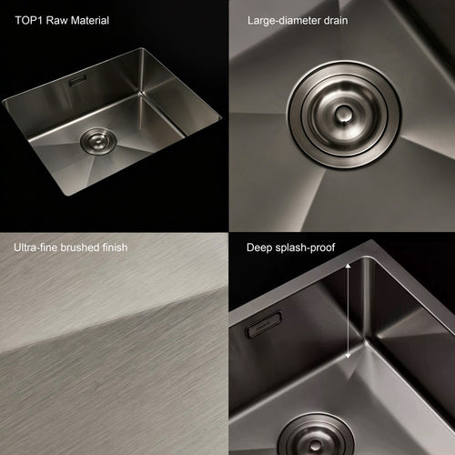 22 in. Single Bowl 304 Stainless Steel Prep Sink with Accessories