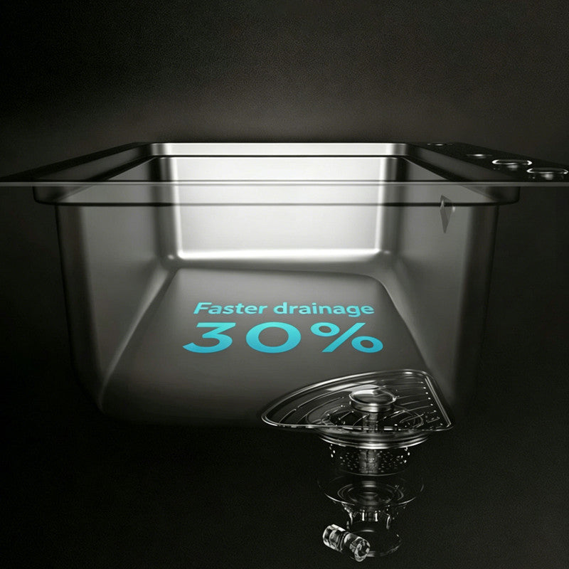 30 in. Single Bowl 304 Stainless Steel Kitchen Sink, Nano-Coated Stone Finish with Accessories