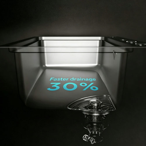 30 in. Single Bowl 304 Stainless Steel Kitchen Sink, Nano-Coated Stone Finish with Accessories