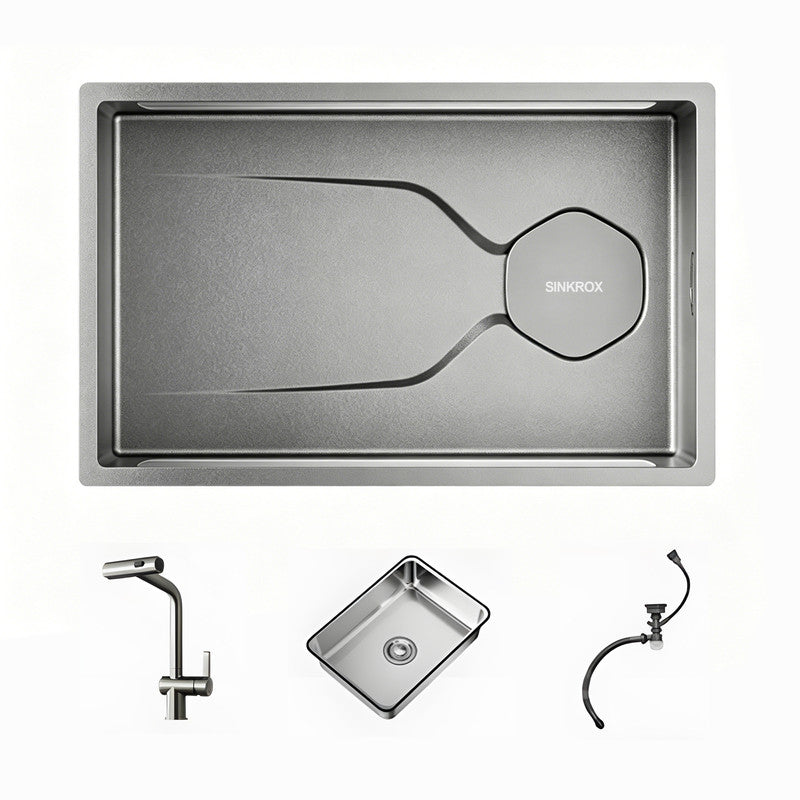 30 in. Single Bowl 304 Stainless Steel Kitchen Sink, Nano-Coated Stone Finish with Accessories Set