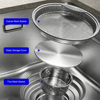 33 in. Single Bowl 304 Stainless Steel Waterfall Workstation Kitchen Sink, Embossed Texture