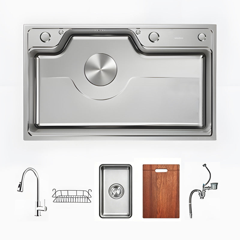 33 in. Single Bowl 304 Stainless Steel Step Workstation Kitchen Sink
