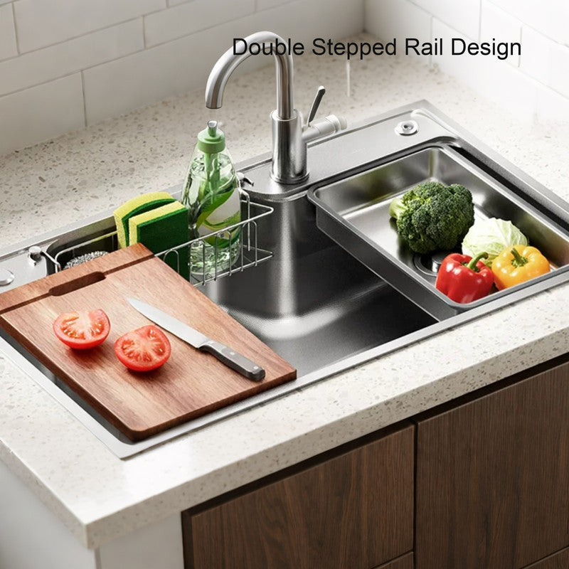 33 in. Single Bowl 304 Stainless Steel Step Workstation Kitchen Sink
