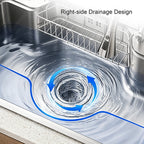 33 in. Single Bowl 304 Stainless Steel Step Workstation Kitchen Sink