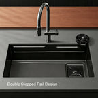 33 in. Single Bowl 304 Stainless Steel Waterfall Kitchen Sink with Accessories Set