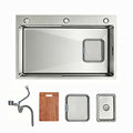 30 in. Single Bowl 304 Stainless Steel Kitchen Sink with Dual Drain Strainer System