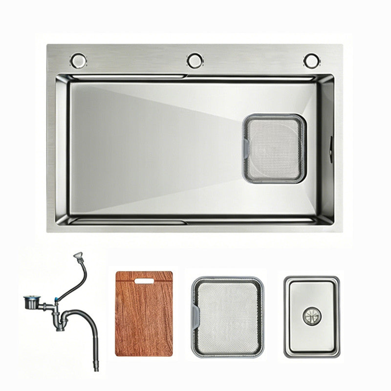 30 in. Single Bowl 304 Stainless Steel Kitchen Sink with Dual Drain Strainer System