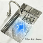 30 in. Single Bowl 304 Stainless Steel Kitchen Sink with Dual Drain Strainer System