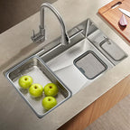 30 in. Single Bowl 304 Stainless Steel Kitchen Sink with Dual Drain Strainer System