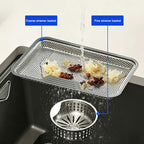 30 in. Single Bowl Quartz Granite Kitchen Sink, Step Workstation Design