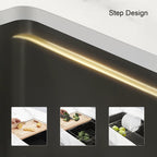 30 in. Single Bowl Quartz Granite Kitchen Sink, Step Workstation Design