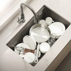 30 in. Single Bowl Quartz Granite Kitchen Sink, Step Workstation Design