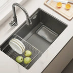 30 in. Single Bowl Quartz Granite Kitchen Sink, Step Workstation Design